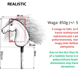 REALISTIC HOBBY HORSE – WHITE/WHITE MANE
