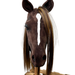 REALISTIC HOBBY HORSE – DARK CHESTNUT/BALAYAGE MANE/PATCH