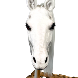 REALISTIC HOBBY HORSE – WHITE/WHITE MANE