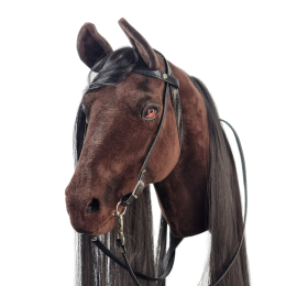 REALISTIC HOBBY HORSE – DARK CHESTNUT/BLACK MANE