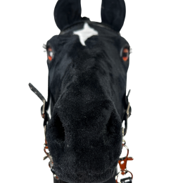 REALISTIC HOBBY HORSE – BLACK/BLACK MANE/PATCH