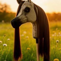 REALISTIC HOBBY HORSE – WHITE/WHITE MANE