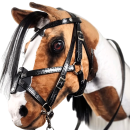 REALISTIC HOBBY HORSE – BAY/BLACK AND WHITE MANE/PATCHES