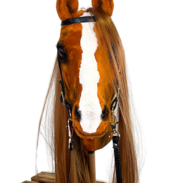 REALISTIC HOBBY HORSE – CHESTNUT/RED MANE/PATCH