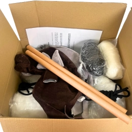 BOX FOR SELF-FINISHING - with embroidered horse heads - FOR 2 HORSES - A3 SIZE