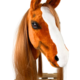 REALISTIC HOBBY HORSE – CHESTNUT/RED MANE/PATCH