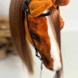 REALISTIC HOBBY HORSE – CHESTNUT/RED MANE/PATCH