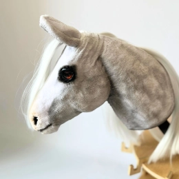 REALISTIC HOBBY HORSE – WHITE/WHITE MANE